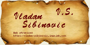 Vladan Sibinović vizit kartica